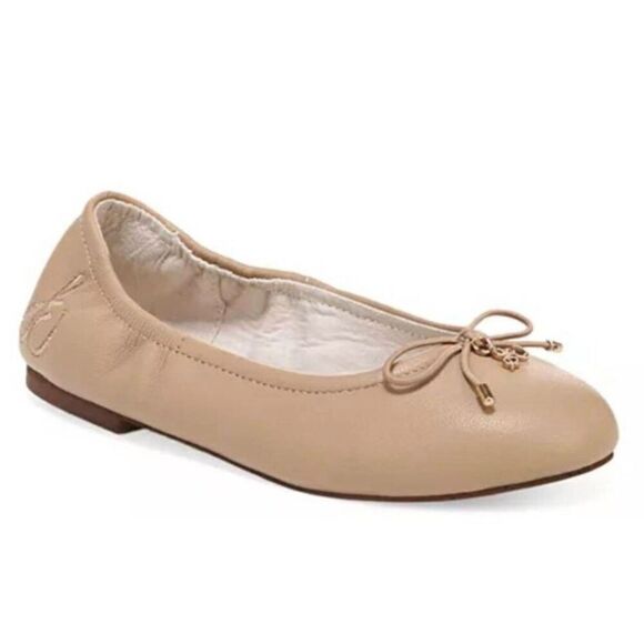 SAM EDELMAN Felicia Tan Leather Ballet Flats Girl's Size 1 - Picture 1 of 8